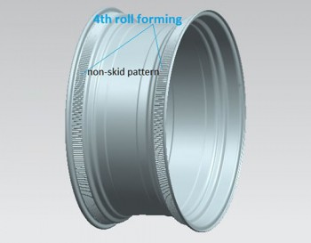 4th roll forming for non-skid pattern 