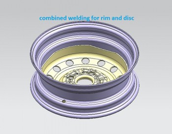 Combined welding for rim and disc 