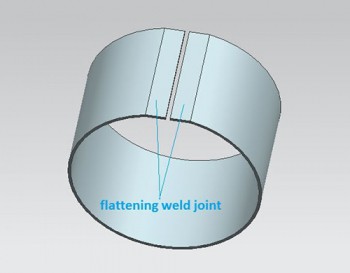 Flattening weld joint